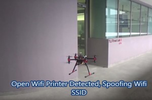 Standard drone equipped with smart phone for wifi detection.